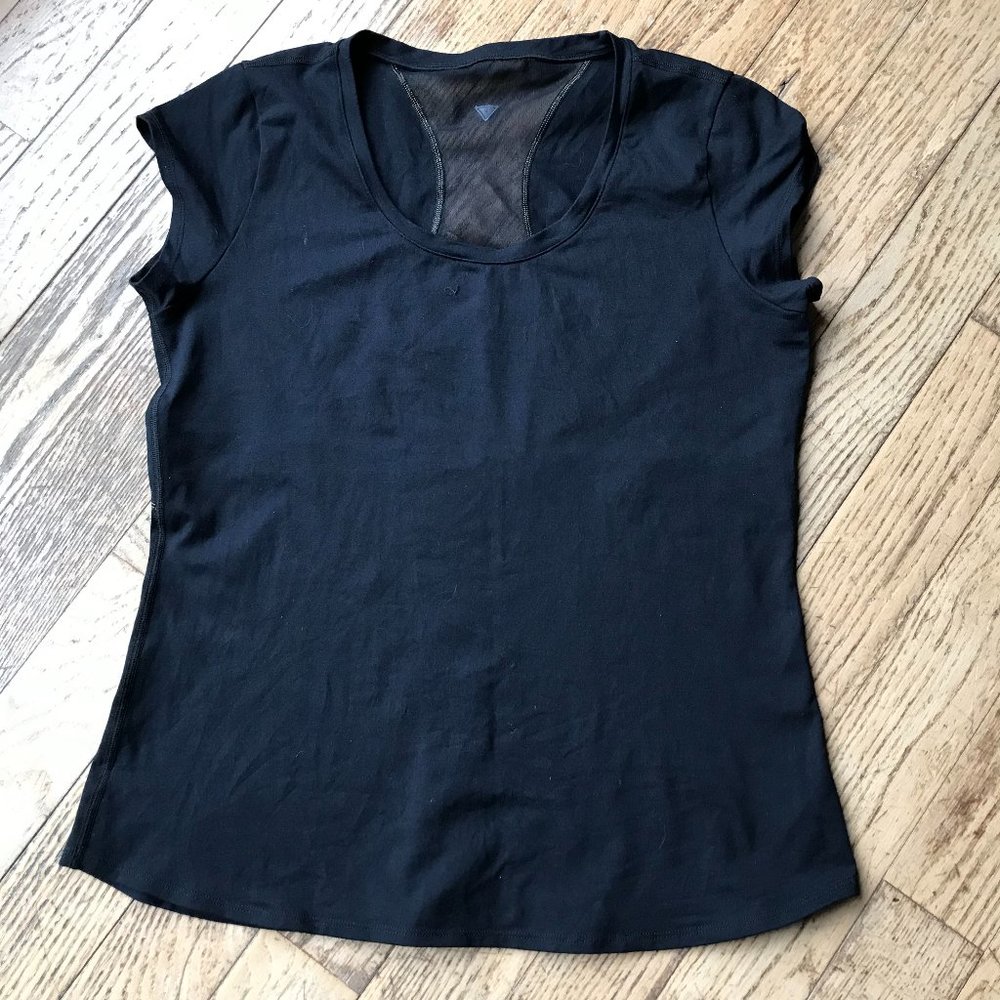 YogaSmoga Workout  T-Shirt with mesh back.